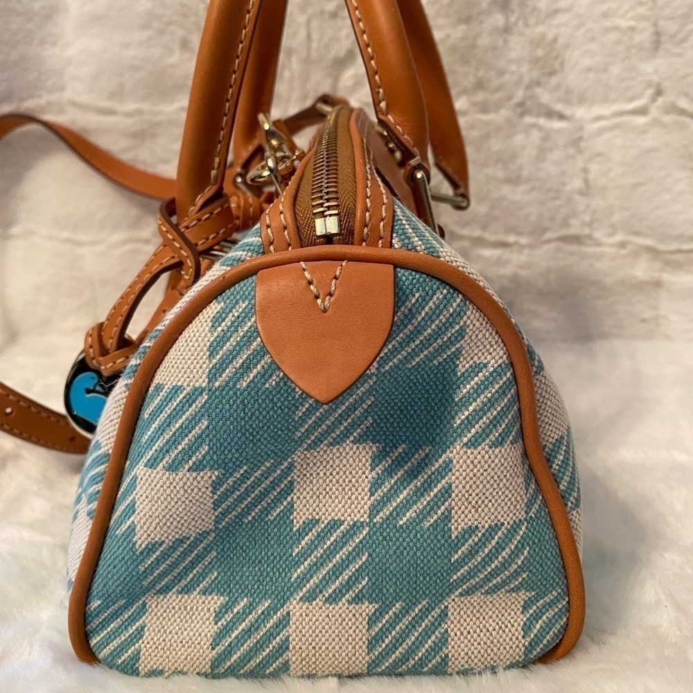 Vintage Dooney & Bourke Mini Domed Tassel Satchel Gingham 9.5”W x 6.5”H X 5”D - Picture 4 of 15